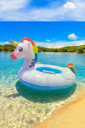 Çocuklar için Unicorn Deniz Simidi, Oturak ve Tutucu Özellikli, 0-5 Yaş Image 0