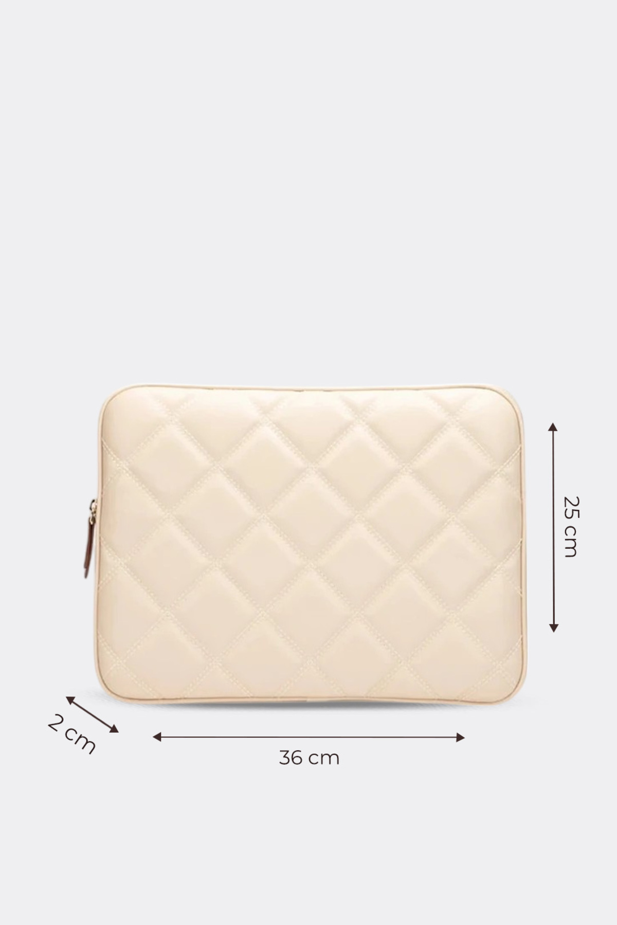 کیف نوت بوک با بند شانه قاب تبلت لپ تاپ 15 تا 15،9 اینچ چرم لحافی بژ