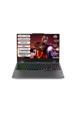Loq 15IAX9 GTI132 Intel Core I5 12450HX 32GB 1TB SSD RTX4060 Freedos 15.6'' FHD 83GS007XTR Image 0