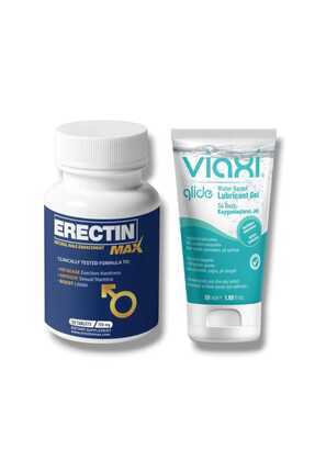 Erectin Max Natural Male Performans Takviyesi 30'lu + Viaxi Glide Su Bazlı Kayganlaştırıcı Jel 50 ml Image 0