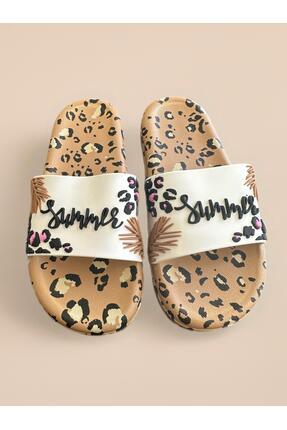 Kahve Summer Desenli Kaymaz Terlik Image 0