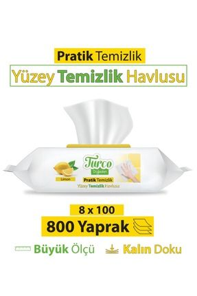 Turco Doğadan Pratik Yüzey Temizlik Havlusu Limon 8x100 (800 Yaprak) Image 0