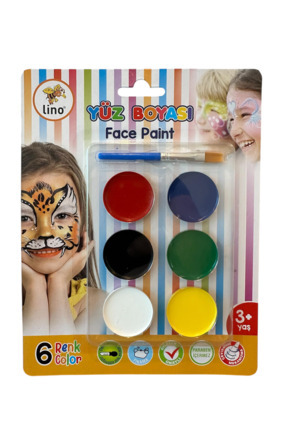 LİNO YÜZ BOYASI 6 RENK TABLET FIRÇALI (YIKANABİLİR) Image 0