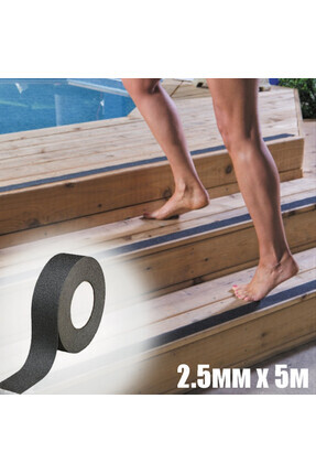 5 Metre Merdiven Kaymaz Bant, 2,5cm Genişlik, Arkası Yapışkanlı 1. Kalite Zemin Kaydırmaz Bant Image 2