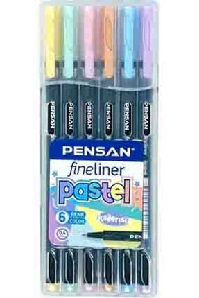 6200 Fineliner 0.4 mm Keçe Uçlu Kalem 6 Pastel Renk Set Image 0