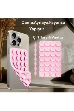 Slikon Çift Taraflı Vantuz Telefon Tutucu Vakum,Cama Yapışan Çift Taraflı Image 0