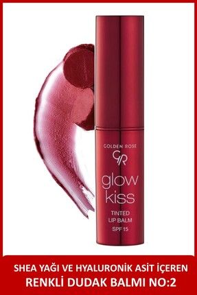 Glow Kiss Tinted Lip Balm SPF15 Shea & Hyaluronik Asitli Renkli Dudak Balmı -02 Strawberry  3 g Image 0