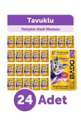 Yetişkin Yaş Kedi Maması Tavuk Etli 85Gr 24'lü Image 0