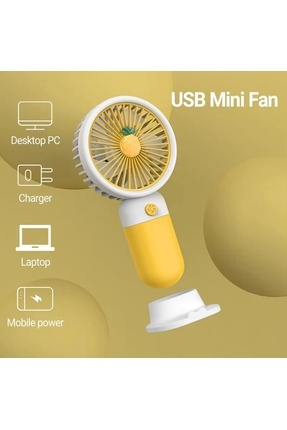Renkli Mini Şarj Edilebilir Taşınabilir El Fanı Image 0