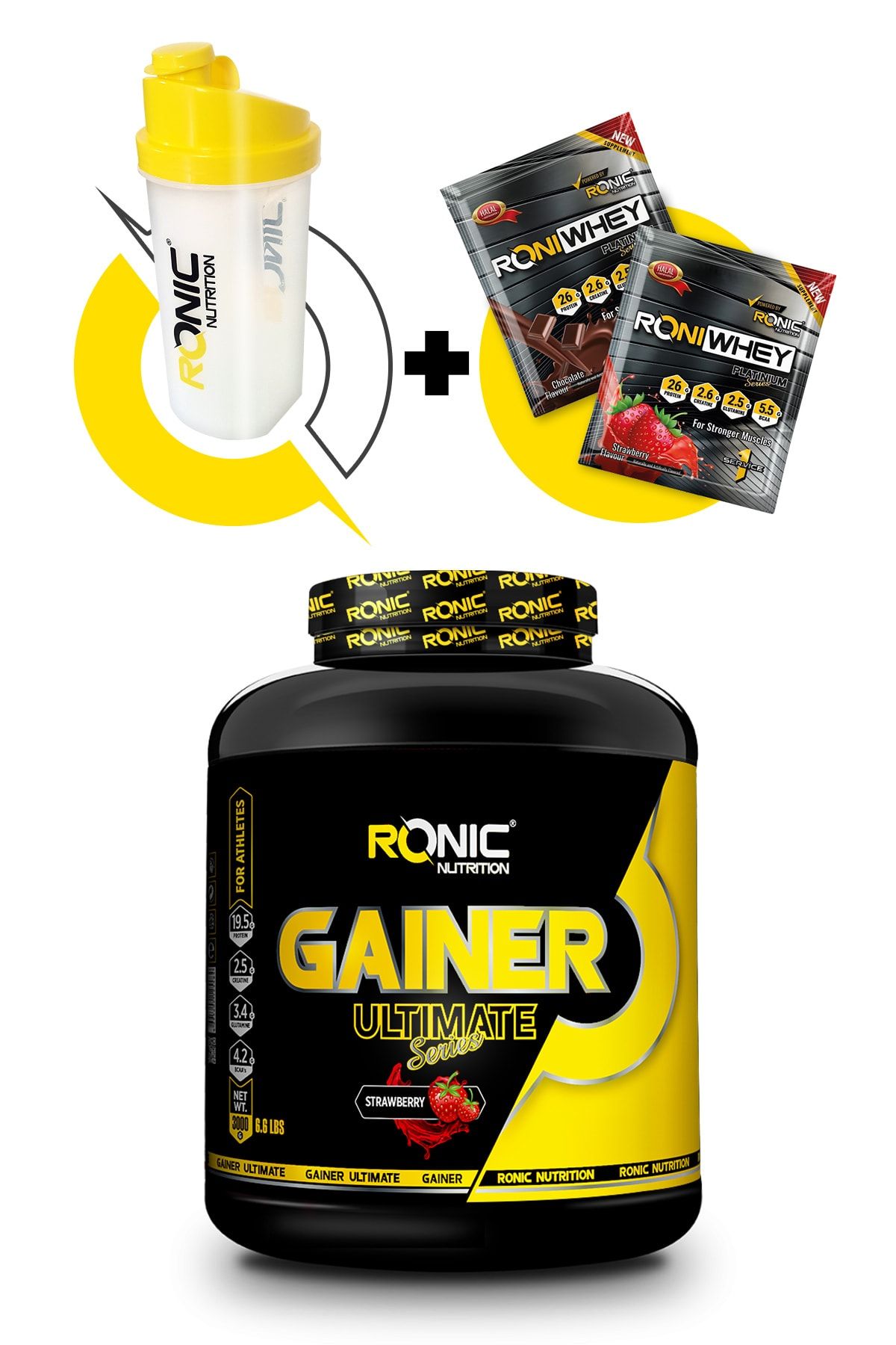 Ronic Nutrition Gainer Ultimate 3000 G Kilo Almaya Yardımcı Karbonhidrat Tozu (çilek Aromalı)