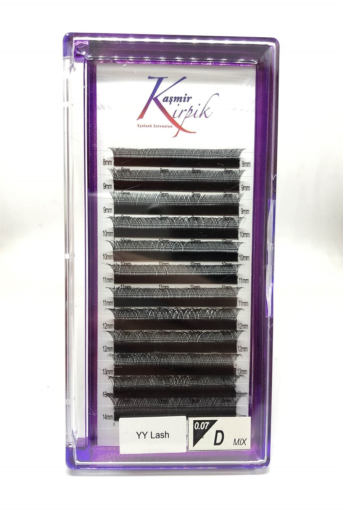 KAŞMİR KİRPİK Kaşmir Y Kirpik , Otomatik Demet Oluşturan 3 Boyutlu 0.07 Mm D Kıvrım Mix Boy Kirpik