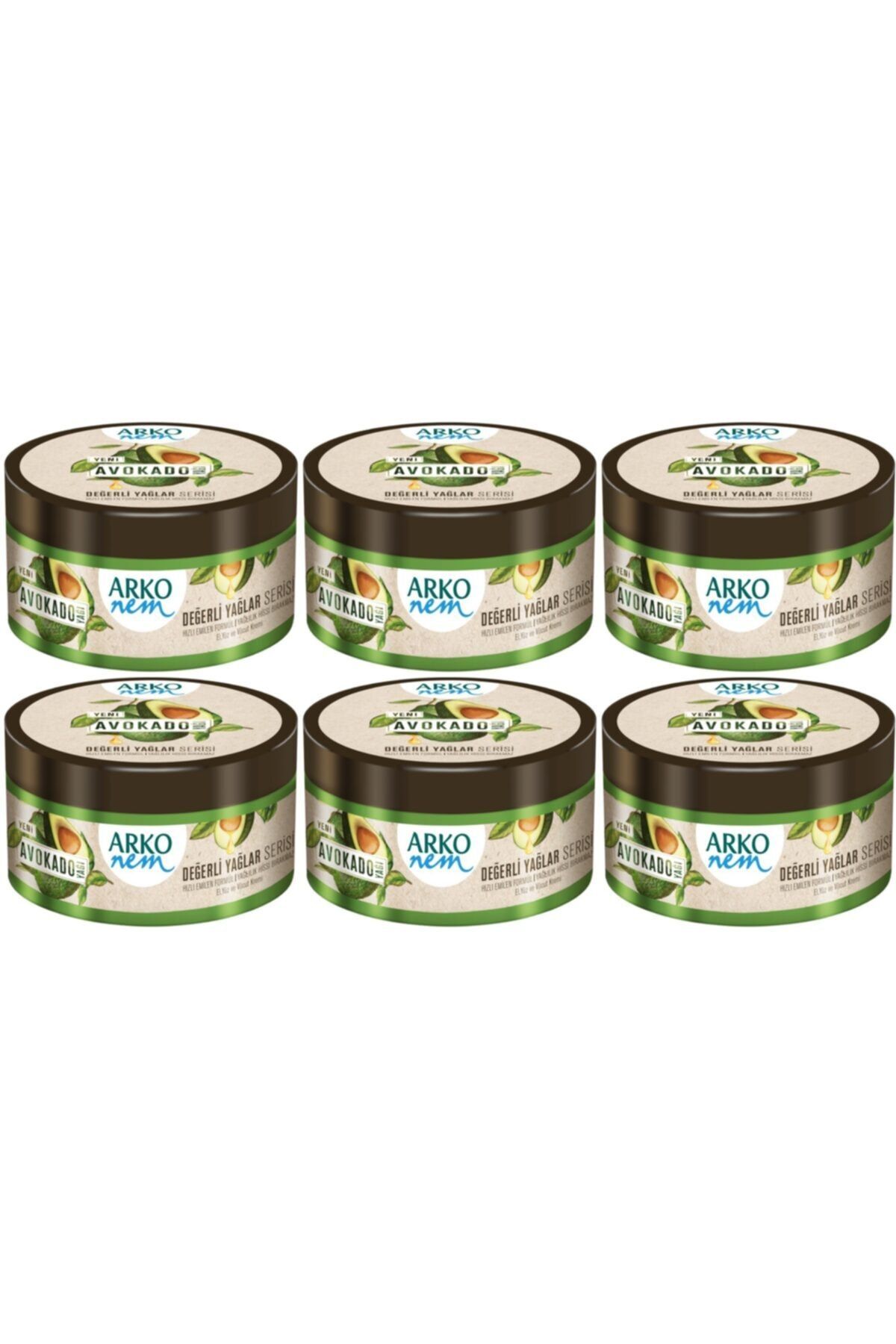 ARKO Nem Değerli Yağlar Avokado Yağlı Krem 250 Ml 6 Adet