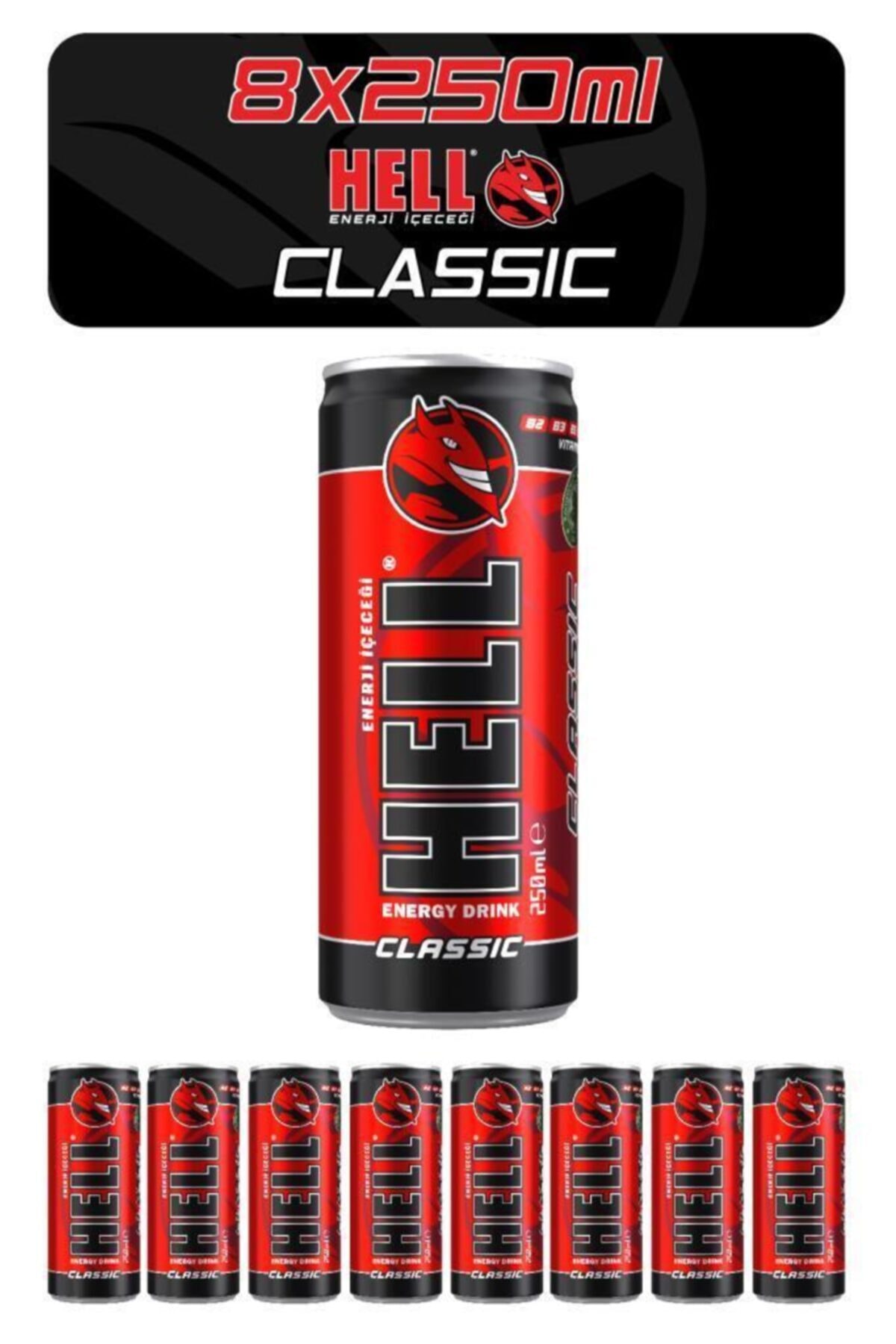 Hell Enerji Içeceği Classic 250ml X 8ad