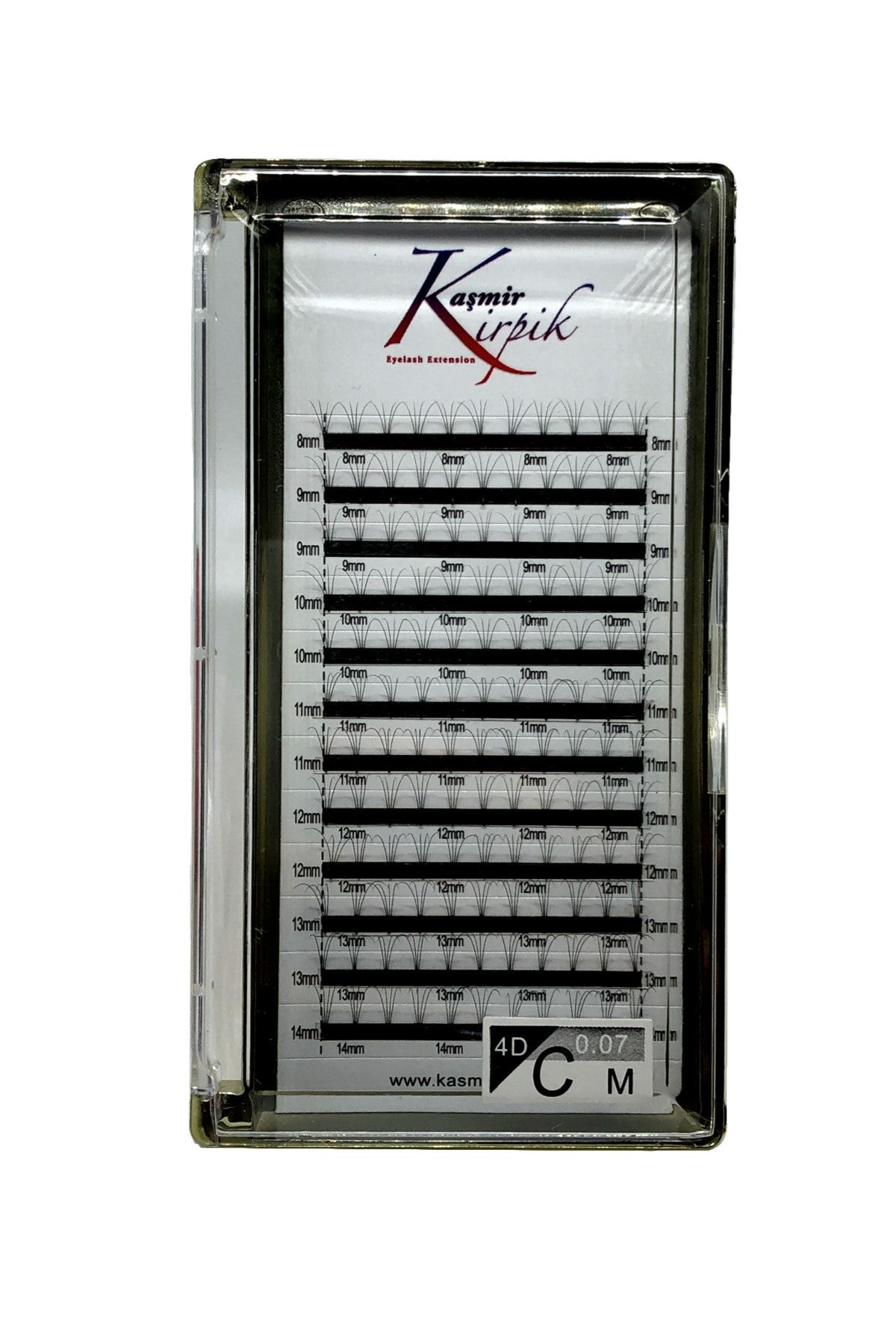 KAŞMİR KİRPİK Volume Mix Boy Hazır 4d Demet C Kıvrım 0.07 Mm Kirpik