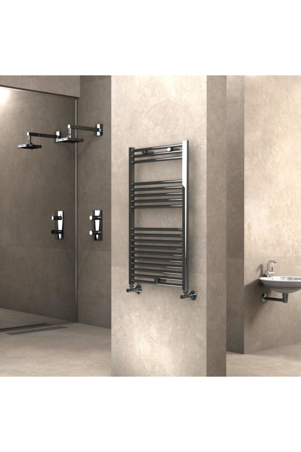 Radiva Banyo Ve Mutfak Için Havlupan 600x1000 Düz Krom