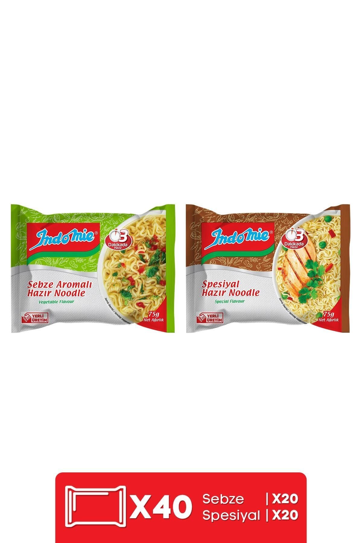 İndomie Indomie 40'lı Mix (spesiyal - Sebze) Hazır Noodle Paket