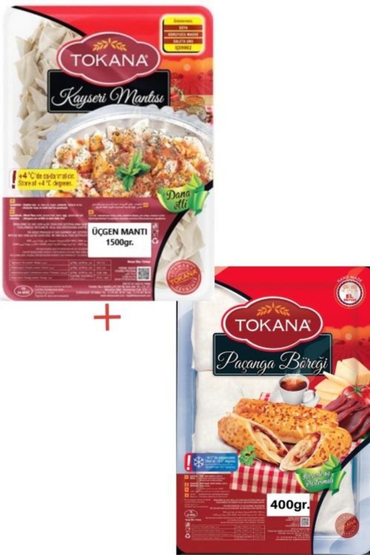 Tokana Fırınlı Üçgen Mantı 1500gr. + Pastırmalı Paçanga Böreği 400gr.