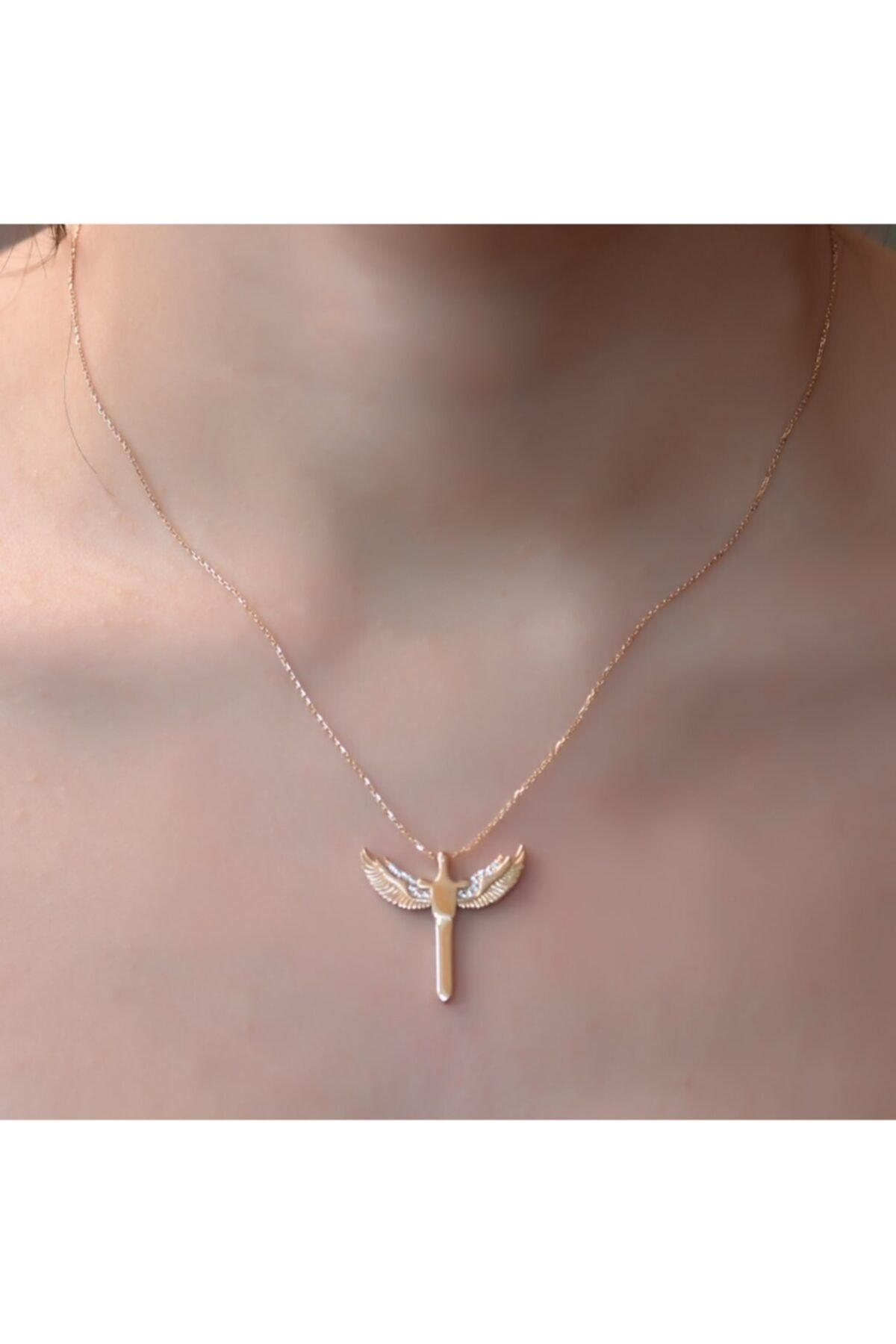 Goza Jewellery Mikail Melek Kılıç Altın Kolye 14 Ayar