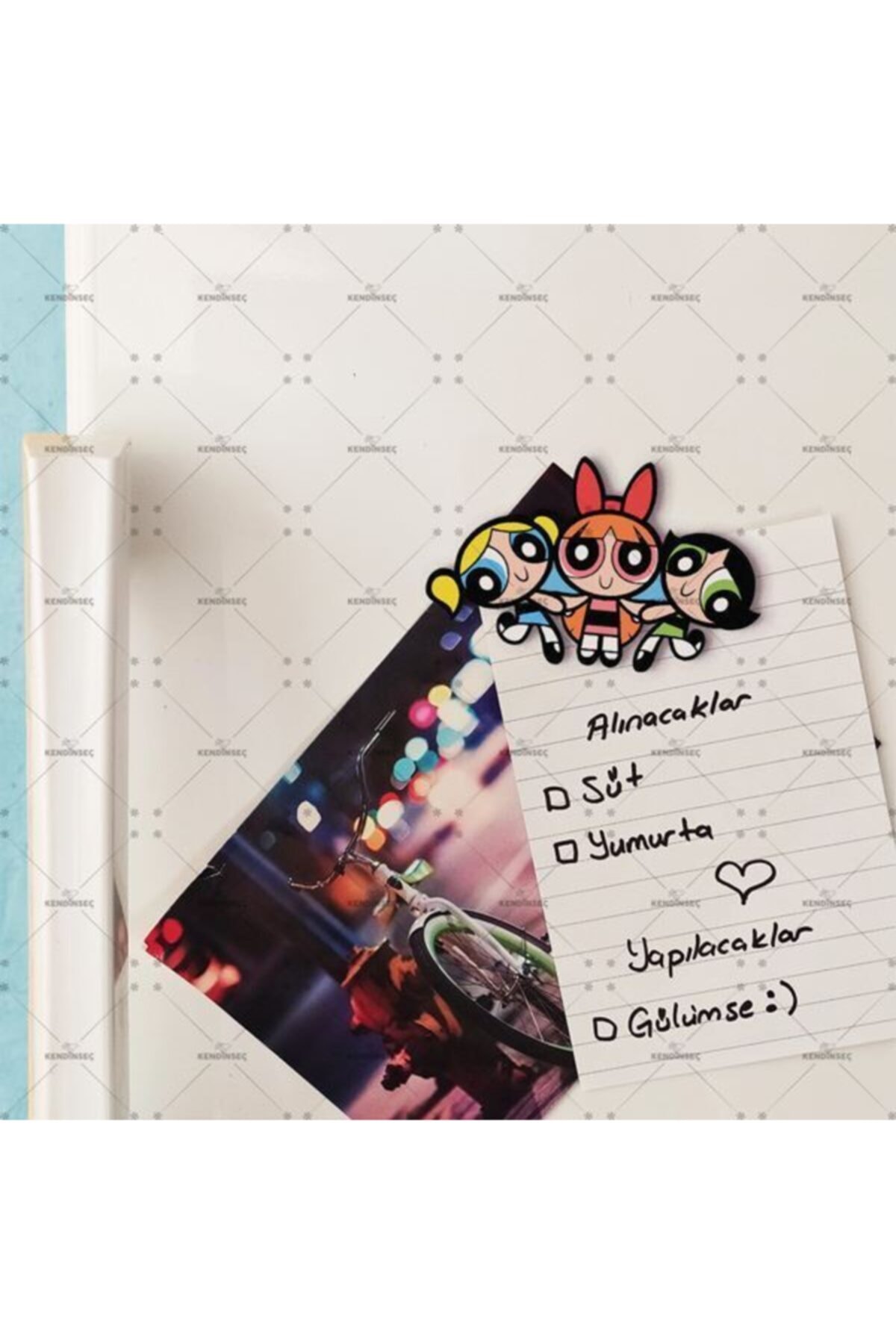 Lego Tasarım Powerpuff Girls Baskılı Ahşap Magnet