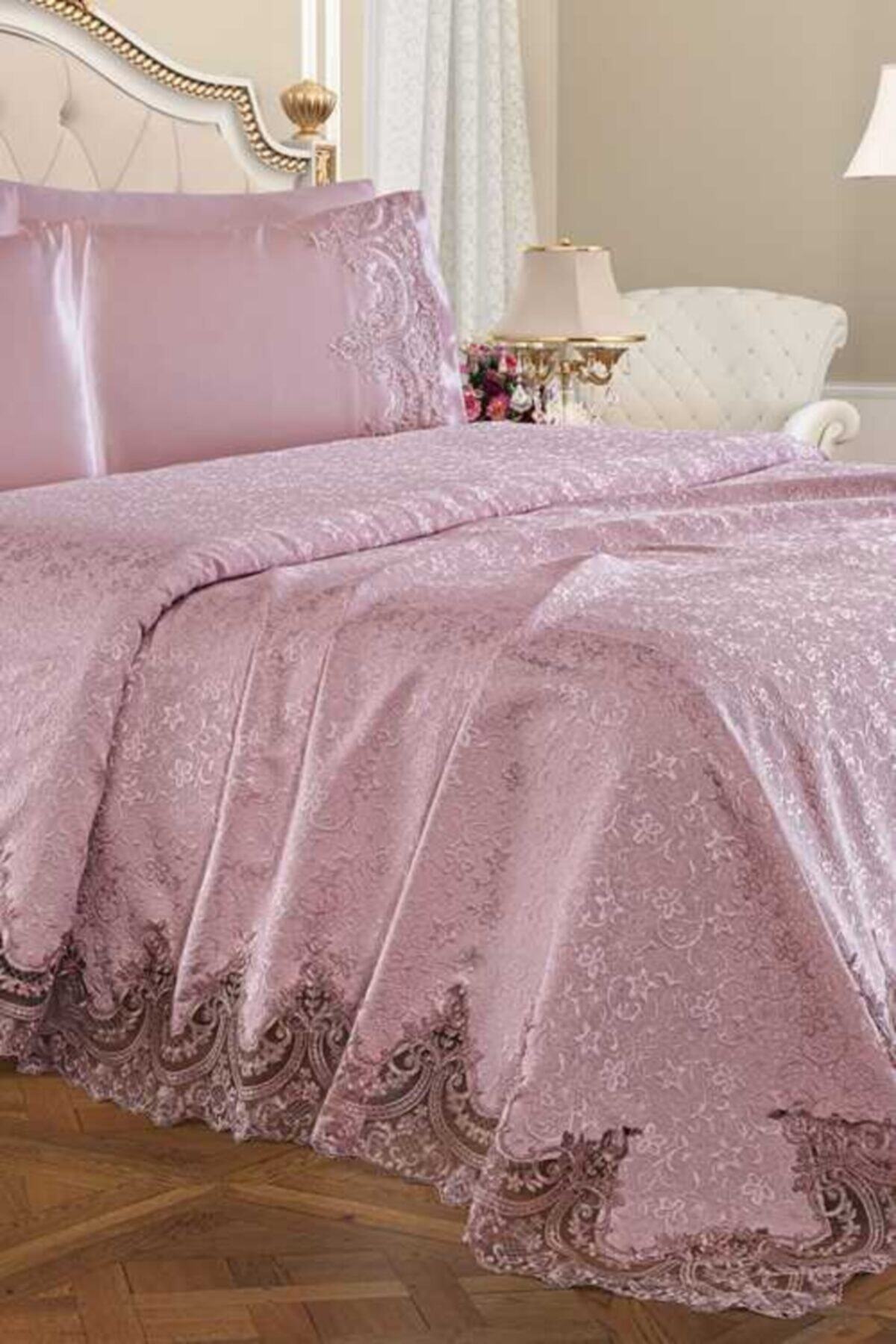 Çt Çeyizci Tekstil Pike Takımı Çift Kişilik Pike Takımı 6 Parça Pike Pudra