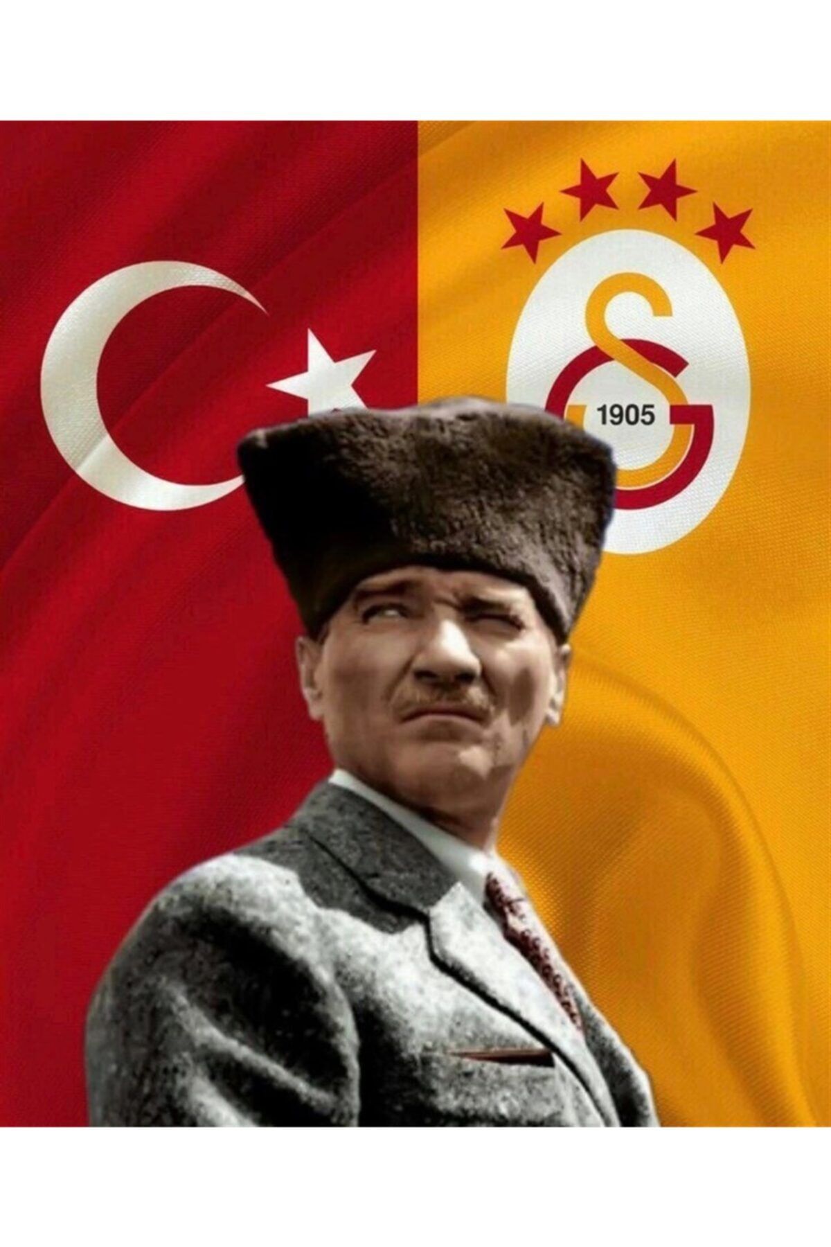 MARCEL SANAT Atatürk ve Galatasaray Elmas Mozaik Tablo 40x50 cm