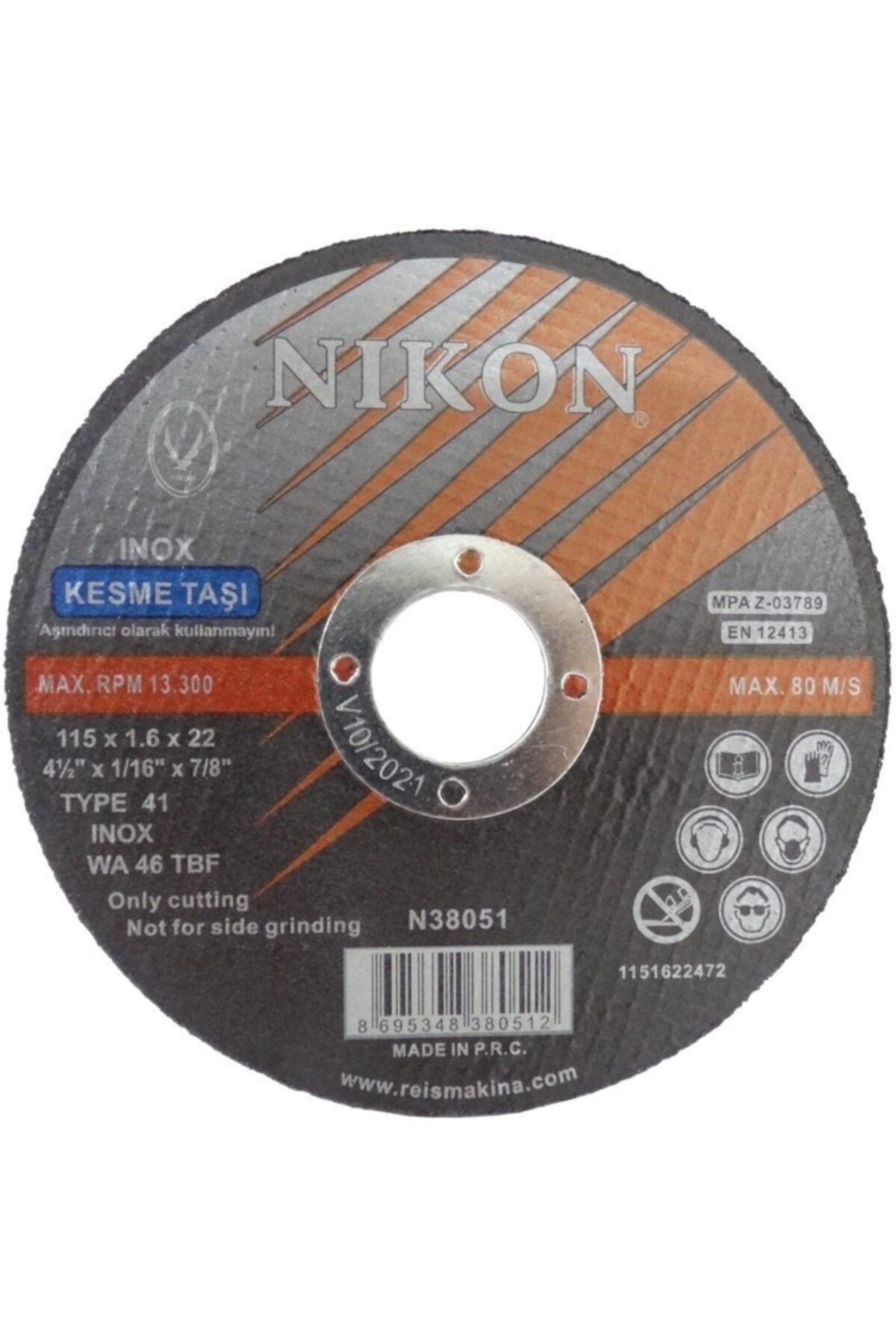 NİKON N38051 Kesme Diski Inox 115x1.6mm Metal