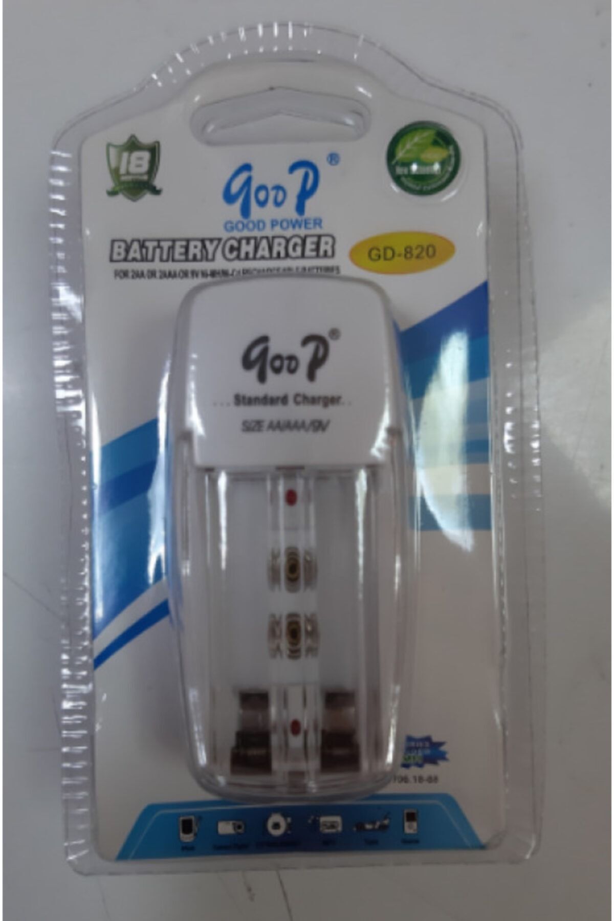 GOOD POWER Gd-820 Şarjlı Pil Şarj Cihazı 1.2v Aaa Ince Aa Kalem 9 Volt 3ü Uyumlu