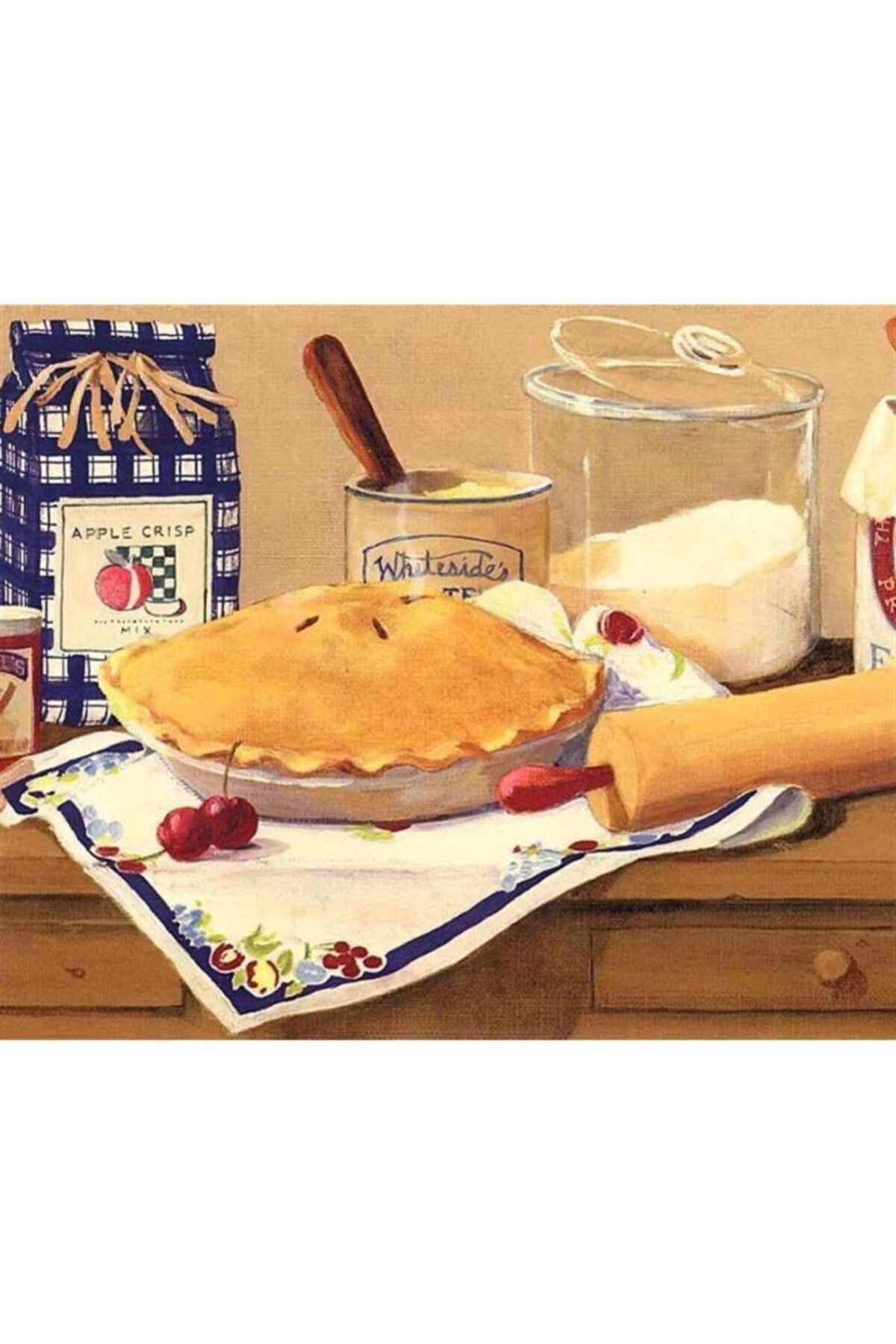 MARCEL SANAT Elmalı Turta Elmas Mozaik Tablo 61x51cm