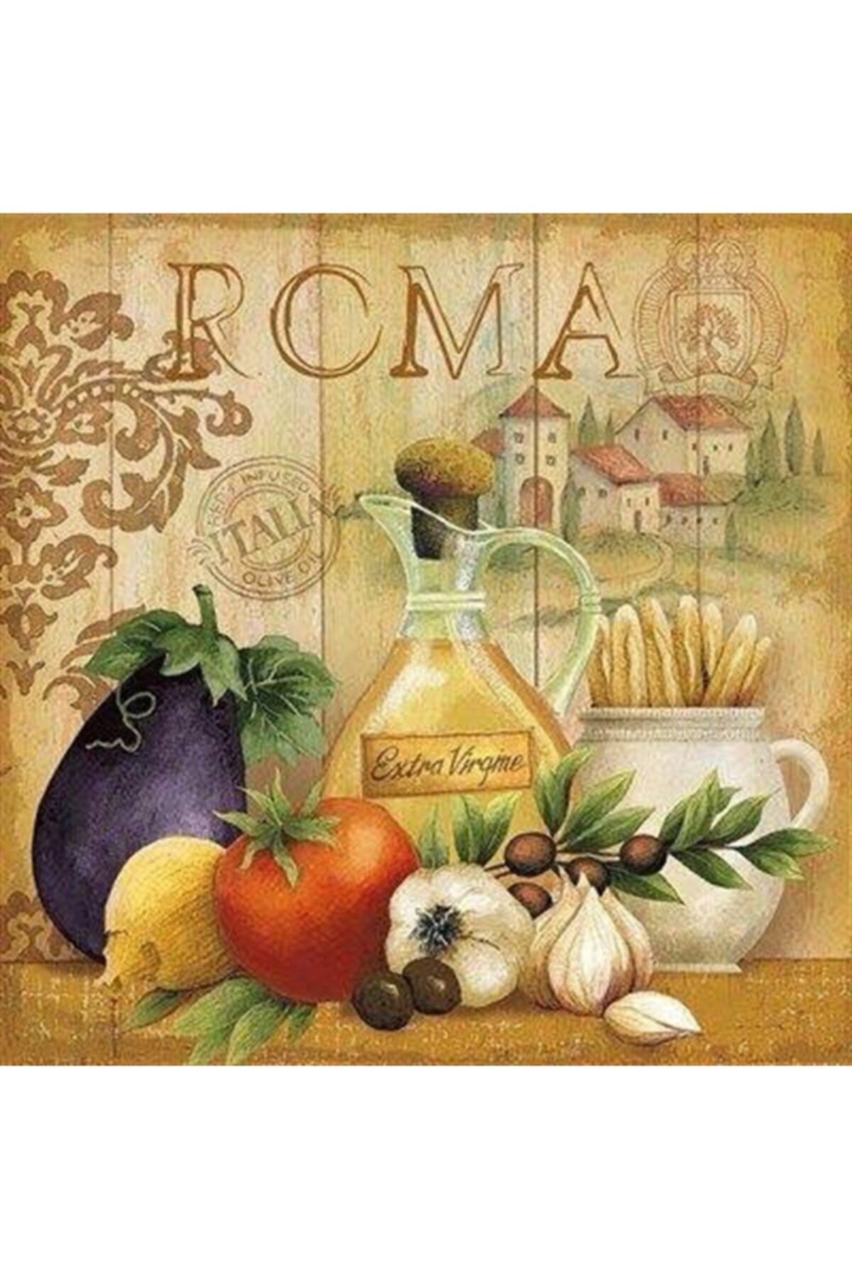 MARCEL SANAT Roma Mutfak Elmas Mozaik Tablo 40x40cm