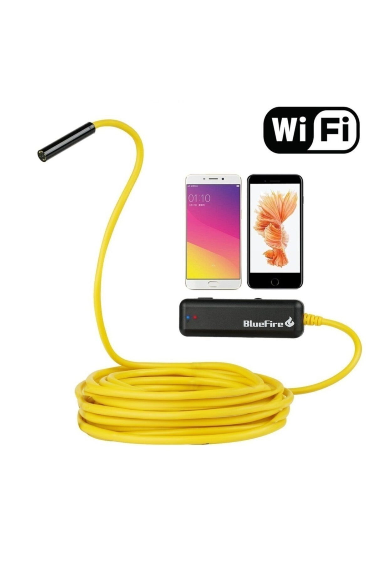 Goldtec Sarı Sert Tel Wifi Yılan Kamera 10 Mt 1200 Piksel 2mp Endoskop