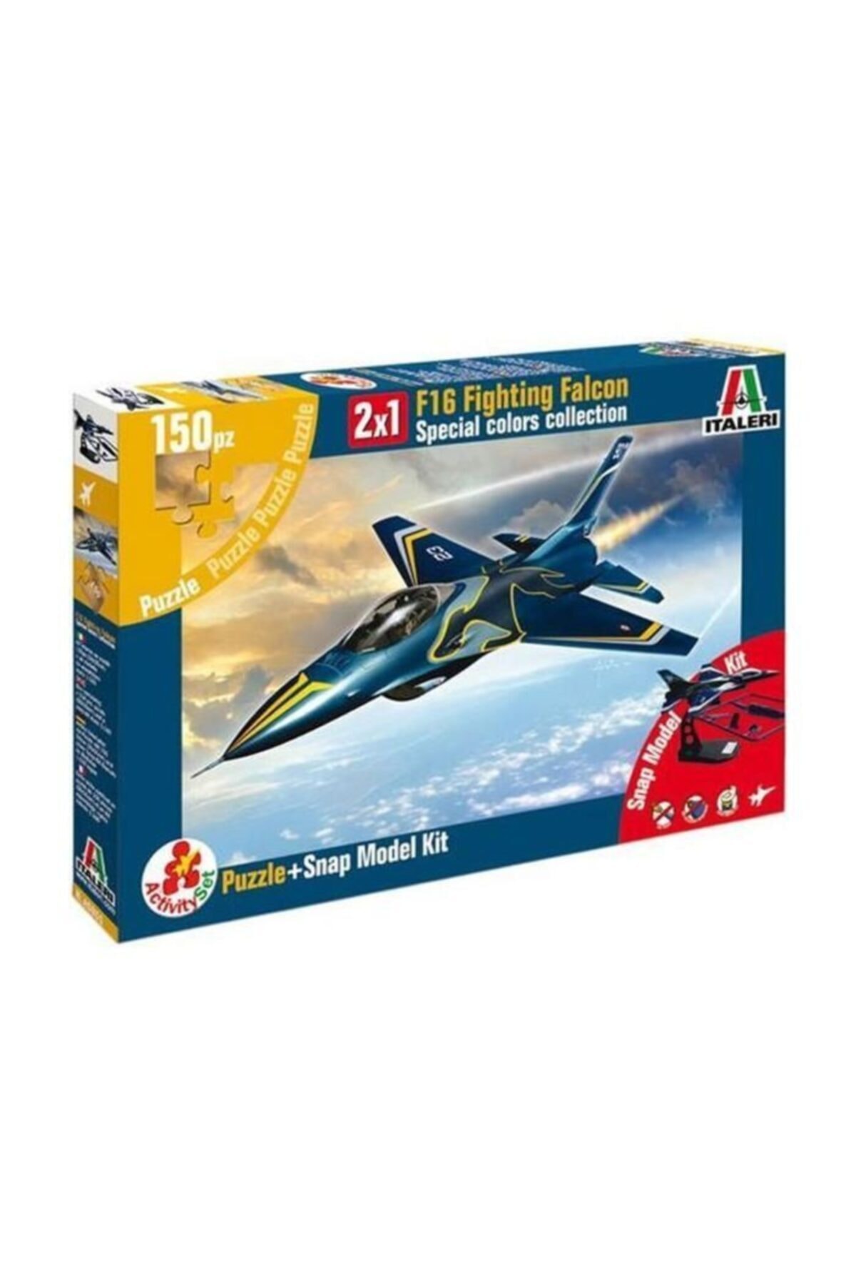 İtaleri Italeri 1:100 F-16a Fighting Falcon + Puzzle + Cards As851