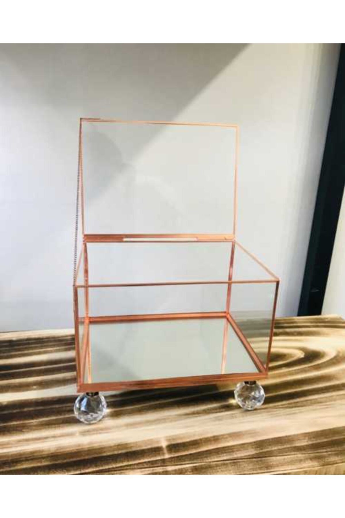 RESİTAL 20x10x10cm Rosegold Cam Kutu 0029