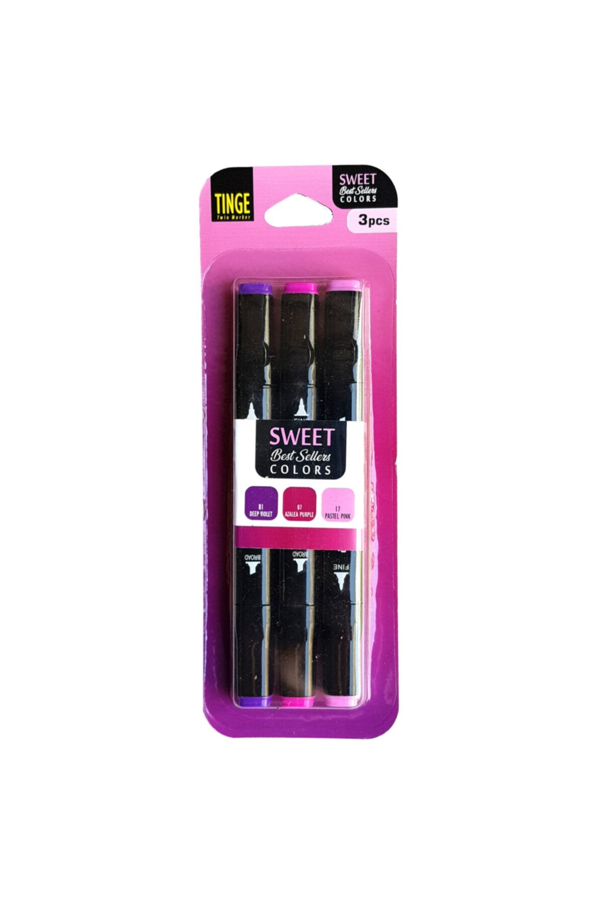 Tinge 3 lü Çift Uçlu Marker Seti Sweet msw3