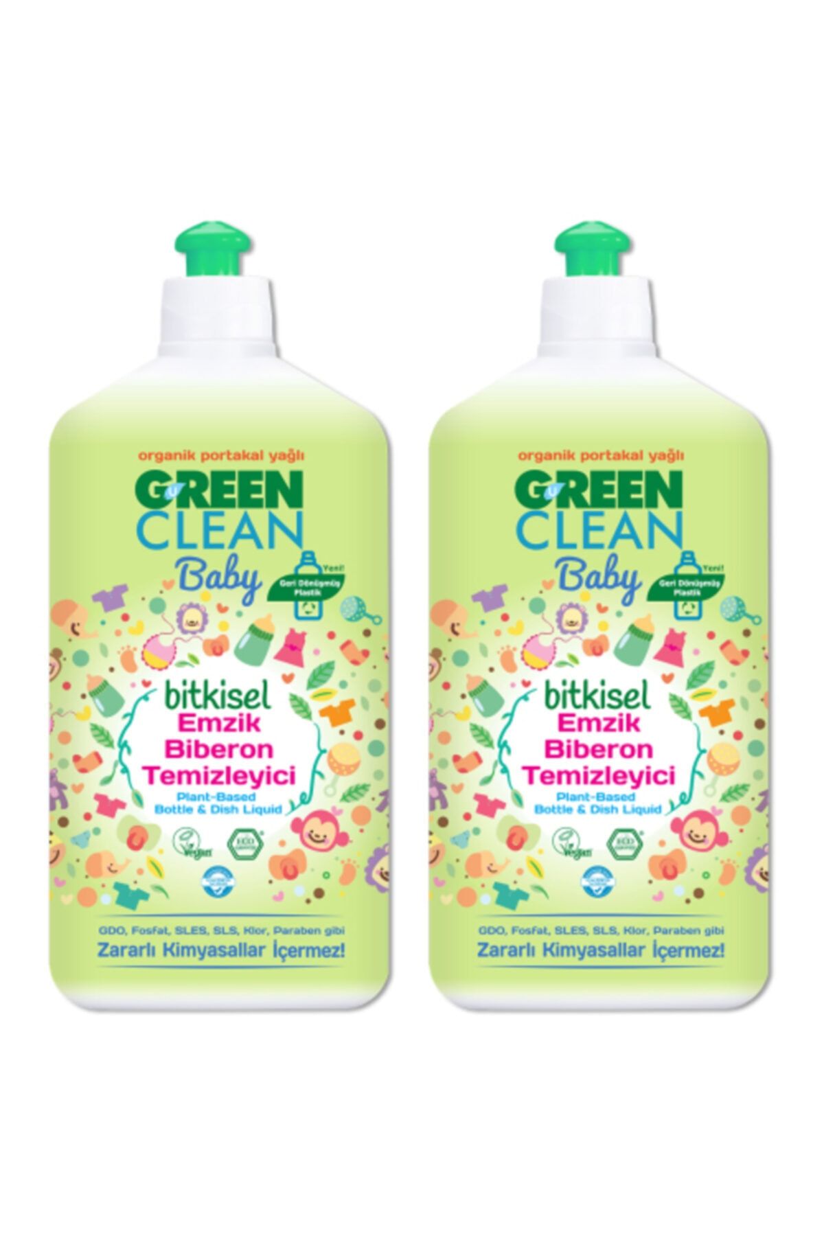 U Green Clean 2'li Baby Bitkisel Emzik Biberon Temizleyici Organik Portakal Yağlı