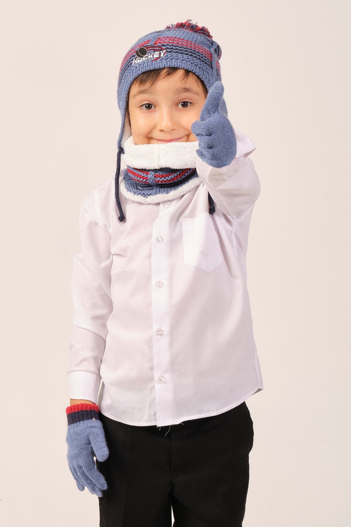 Suve Unisex Çocuk Şapka Eldiven Boyunluk Seti