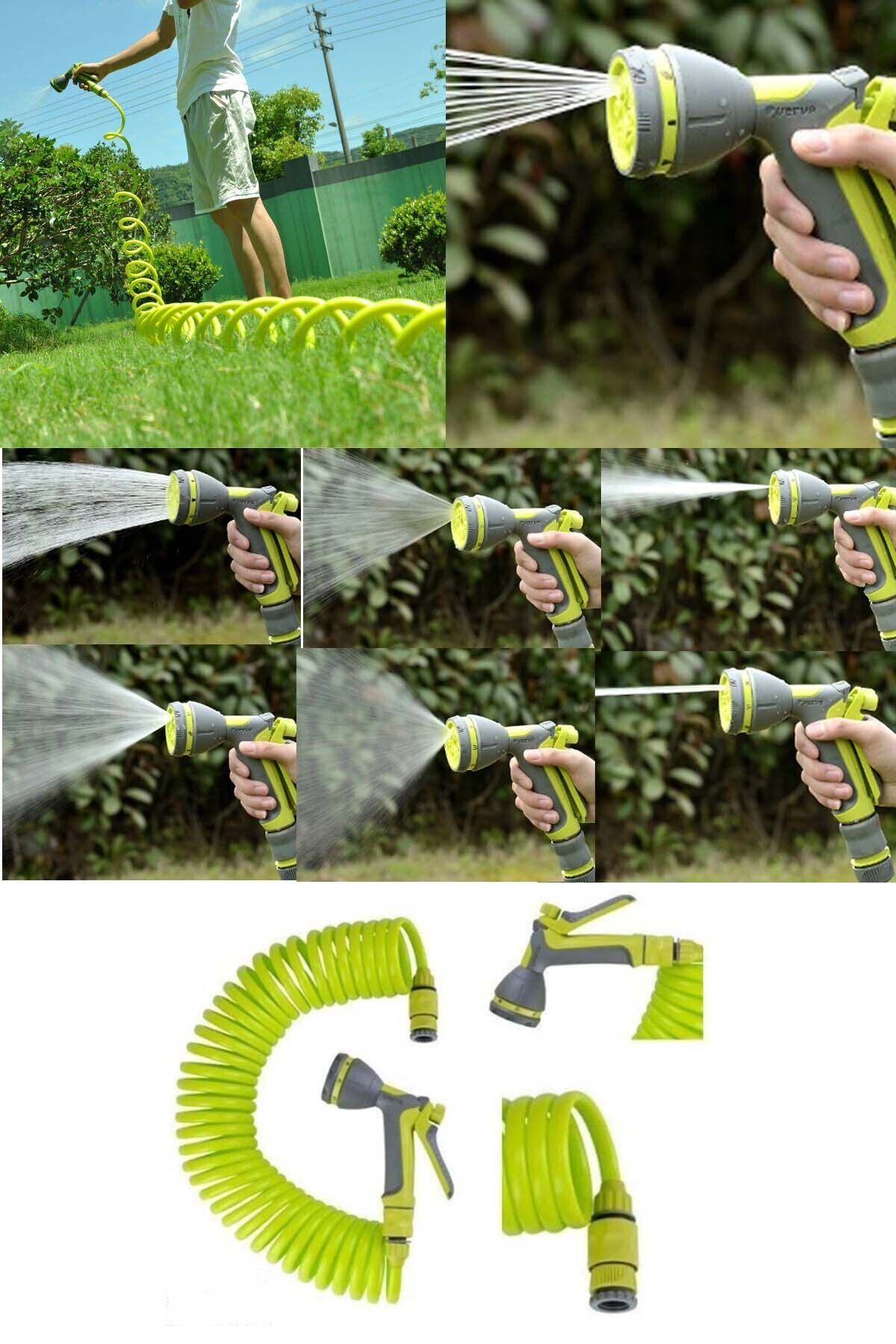 Binbirreyon Spiral Hortum Seti 10 Metre 8 Fonksiyonlu Tabanca Ve Hortum Seti Ae029