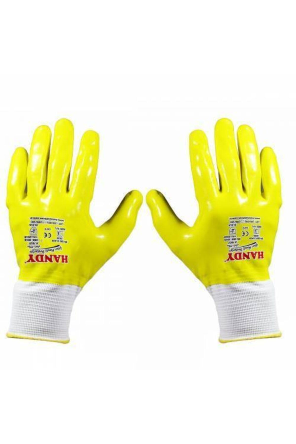 Handy H1601 Nitril Tam Kaplama Sarı Iş Sanayi Eldiven 9-l (12 Çift)