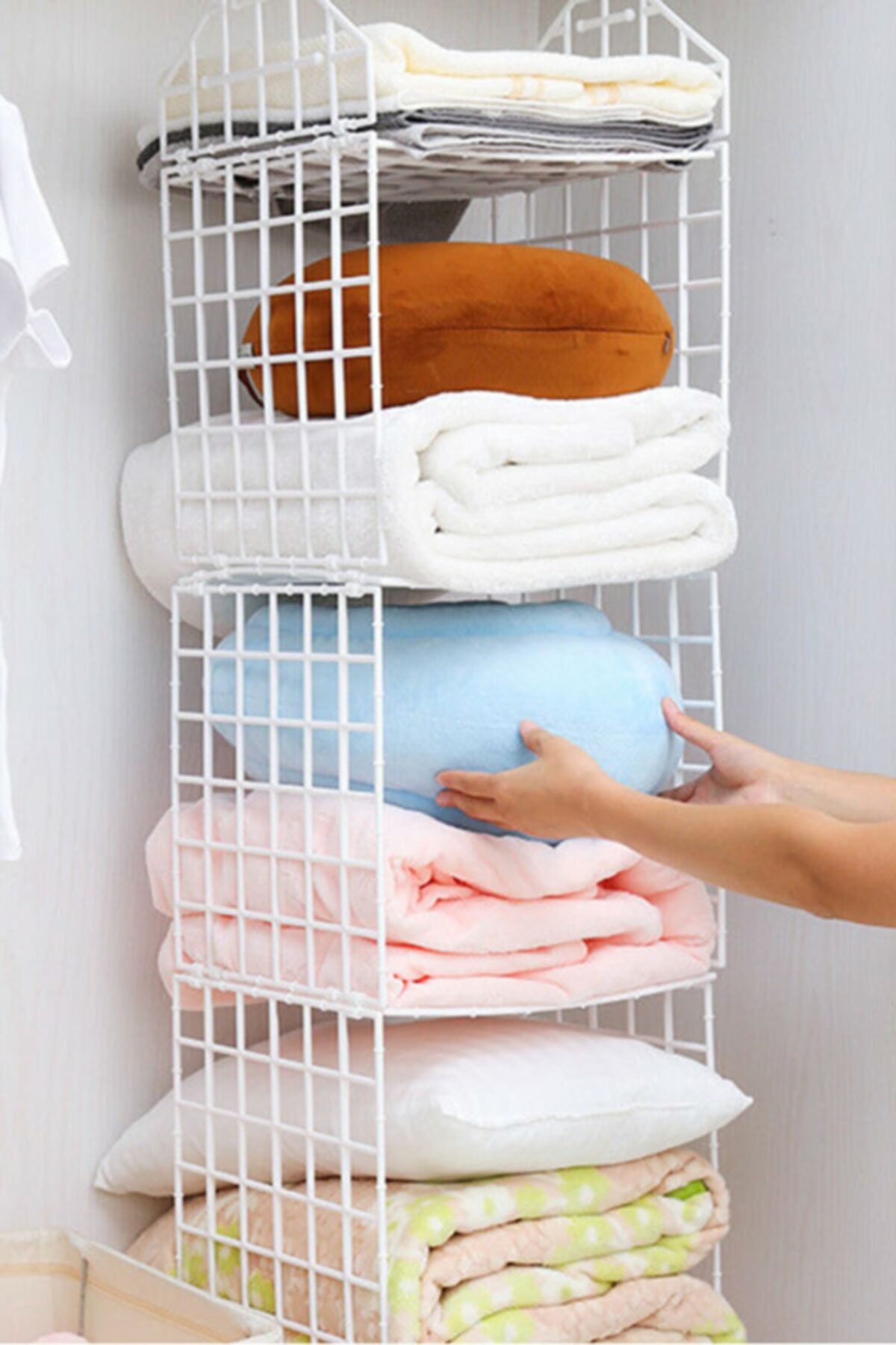 Binbirreyon Askılı Dolap Düzenleyici Organizer 3 Gözlü Birbirine Eklenir Dg002-1