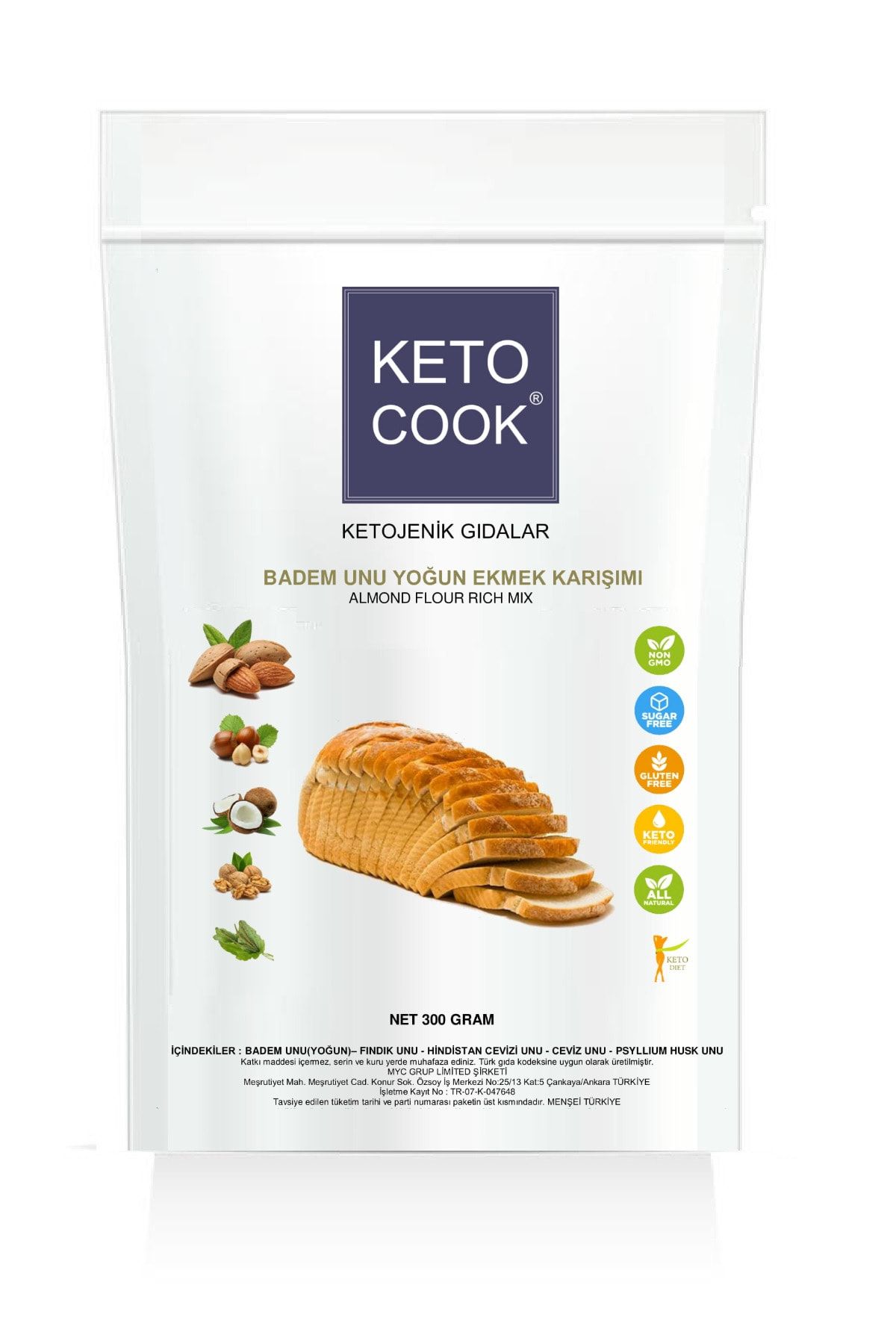 Cocos Hills Ketocook Ketojenik Badem Unu Yoğun Ekmek Karışımı 300 Gram