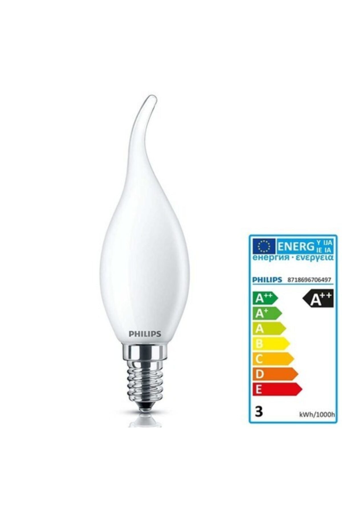 Philips Klasik Mum Led Ampul E14 2.2 W Sarı Işık