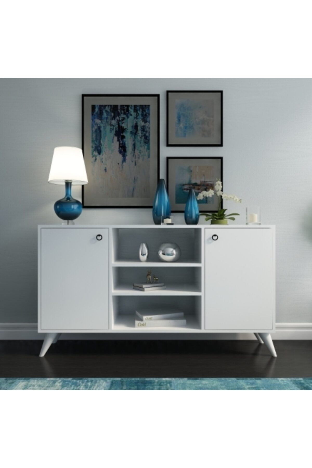NEWLİNE Dekormia K4 Osaka 150 Cm Konsol Parlak Beyaz