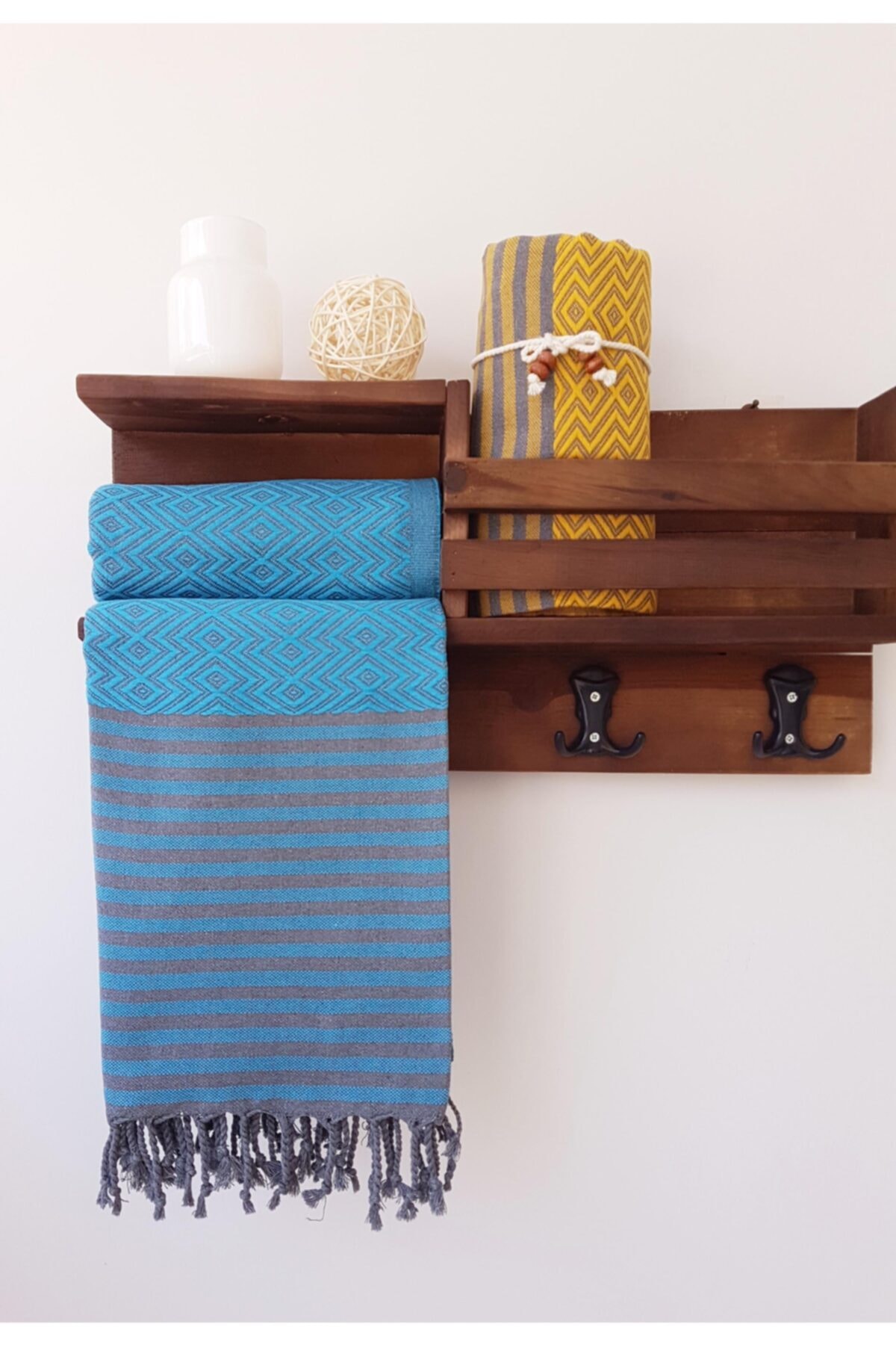 Wellstil 2'li Atıl Peştamal Set Koyu Turkuaz/hardal