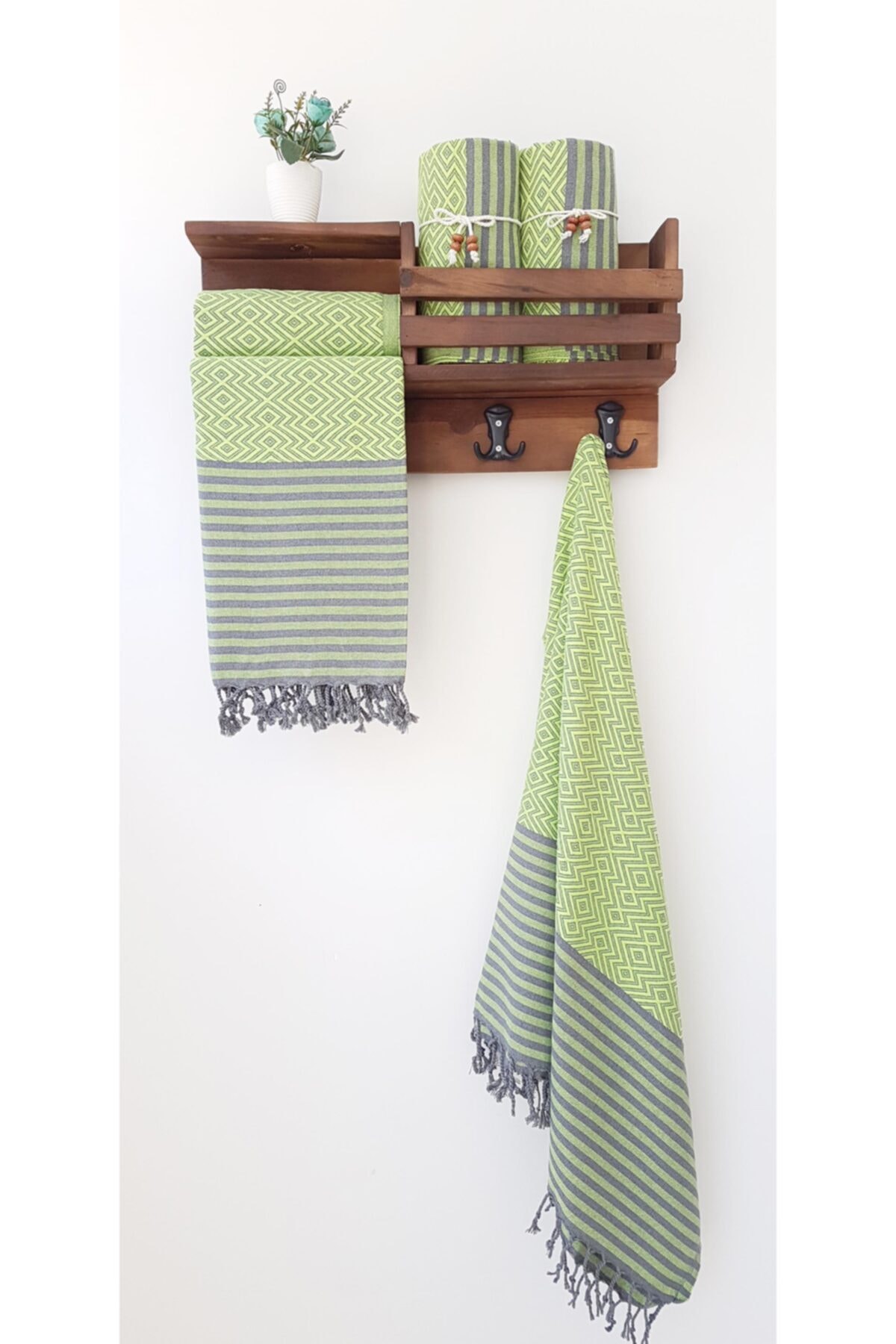 Wellstil 4'lü Atıl Peştamal Set Fıstık Yeşil