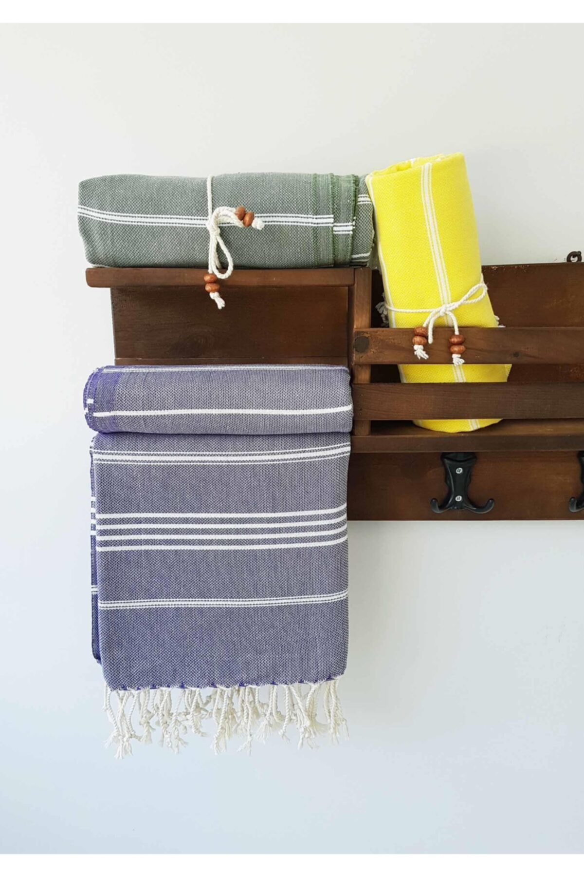 Wellstil 3'lü Sultan Peştamal Set Lila/haki/sarı