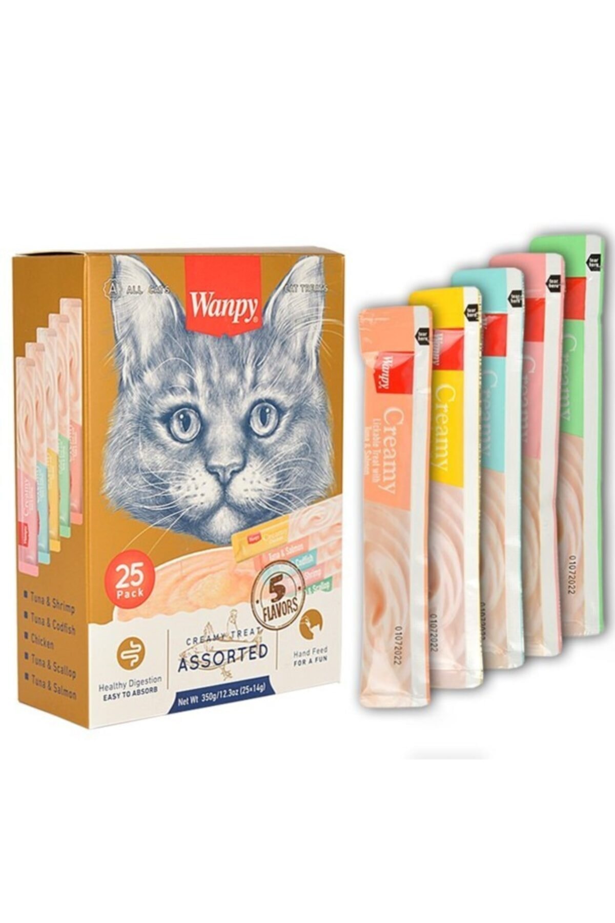 Wanpy Karışık Lezzetli Sıvı Kedi Ödülü 14 Gr X 25 Adet