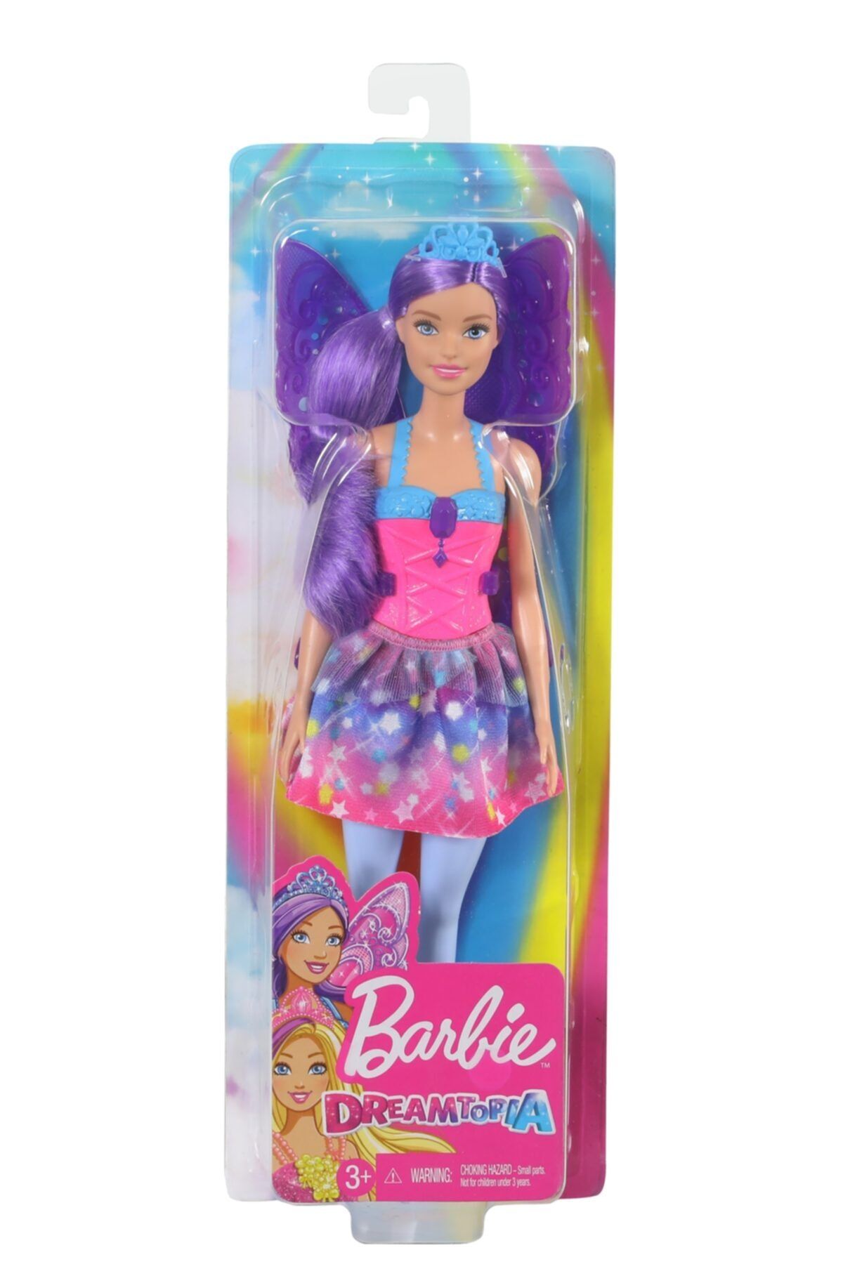 Barbie Dreamtopia Peri Bebekler - Renkli Pembe Elbiseli, Mor Saçlı Gjk00