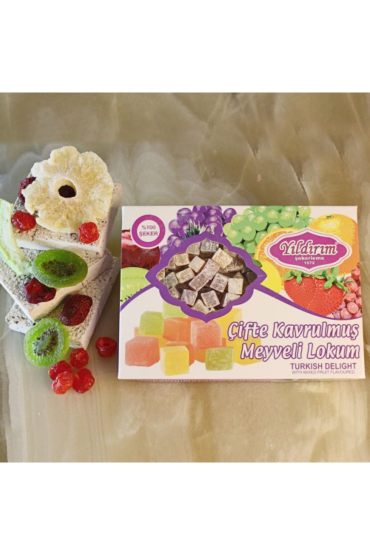 Yıldırım Şekerleme Çifte Kavrulmuş Meşhur Yıldırım Isparta Meyveli-kuş Lokumu 250 Gr