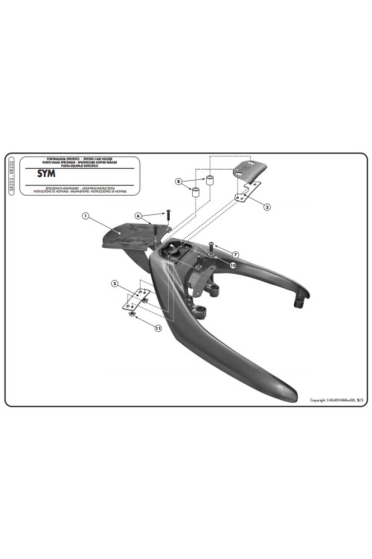 Kappa Kr2320 Sym Joymax (05-11) - Gts 250 (02-11) Arka Çanta Taşıyıcı