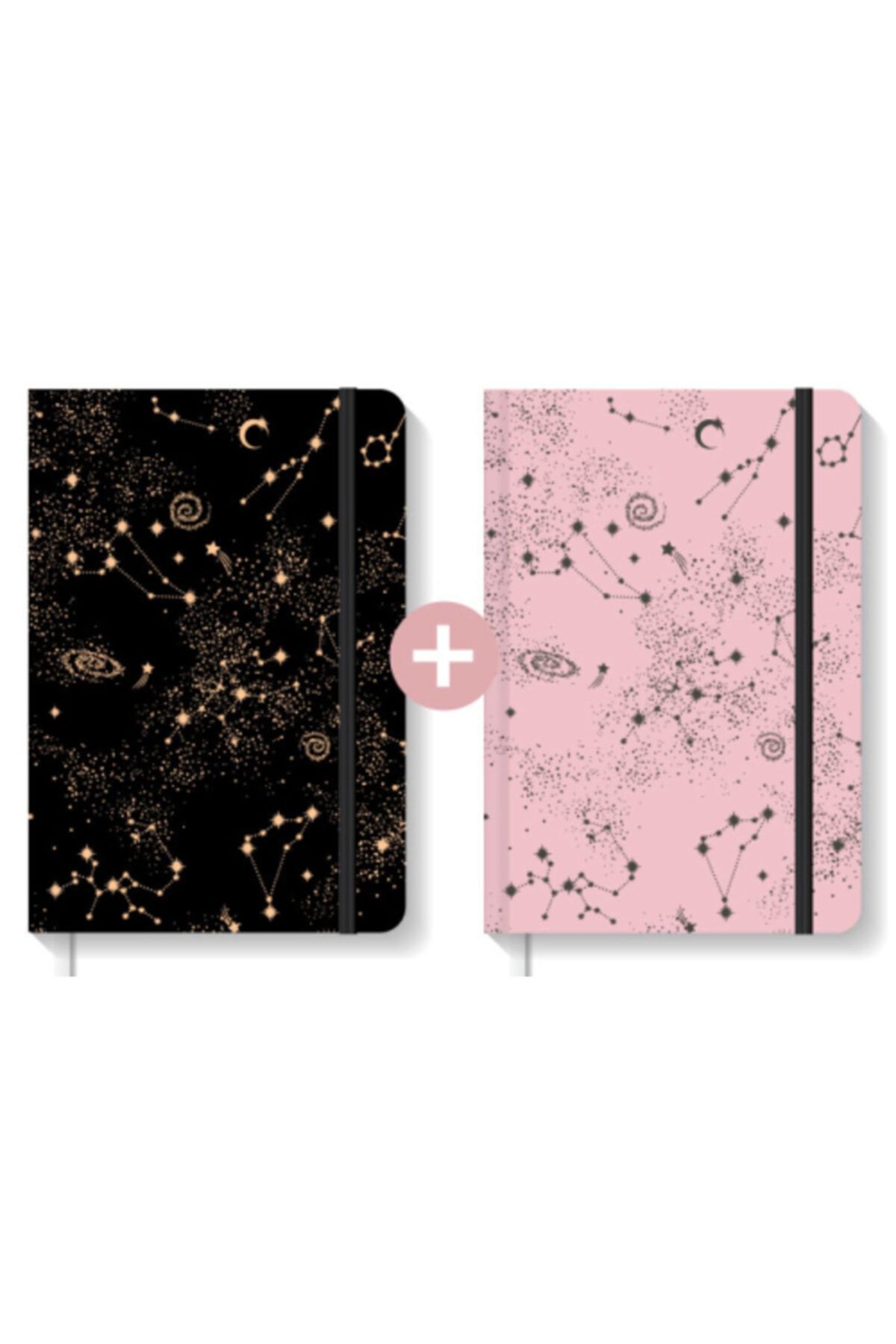 AKILLICA 2'li Defter Seti Lastikli Çizgili Sert Kapak 13x21 cm
