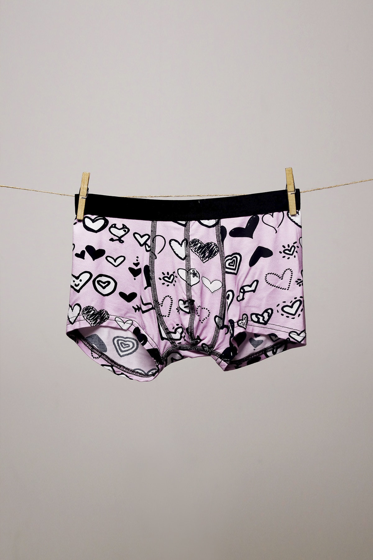 hippopants Erkek Pembe Mikromodal Boxer Love Wins